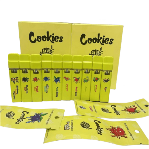 Cookies disposable carts 1g disposable pen 280 mah rechargeable battery with 10 flavors yellow packaging